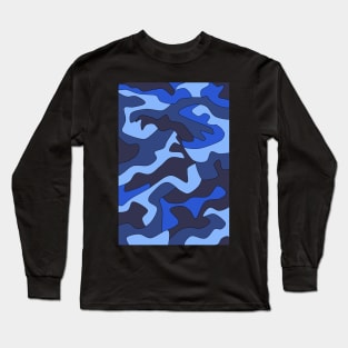 Blue Camouflage Long Sleeve T-Shirt